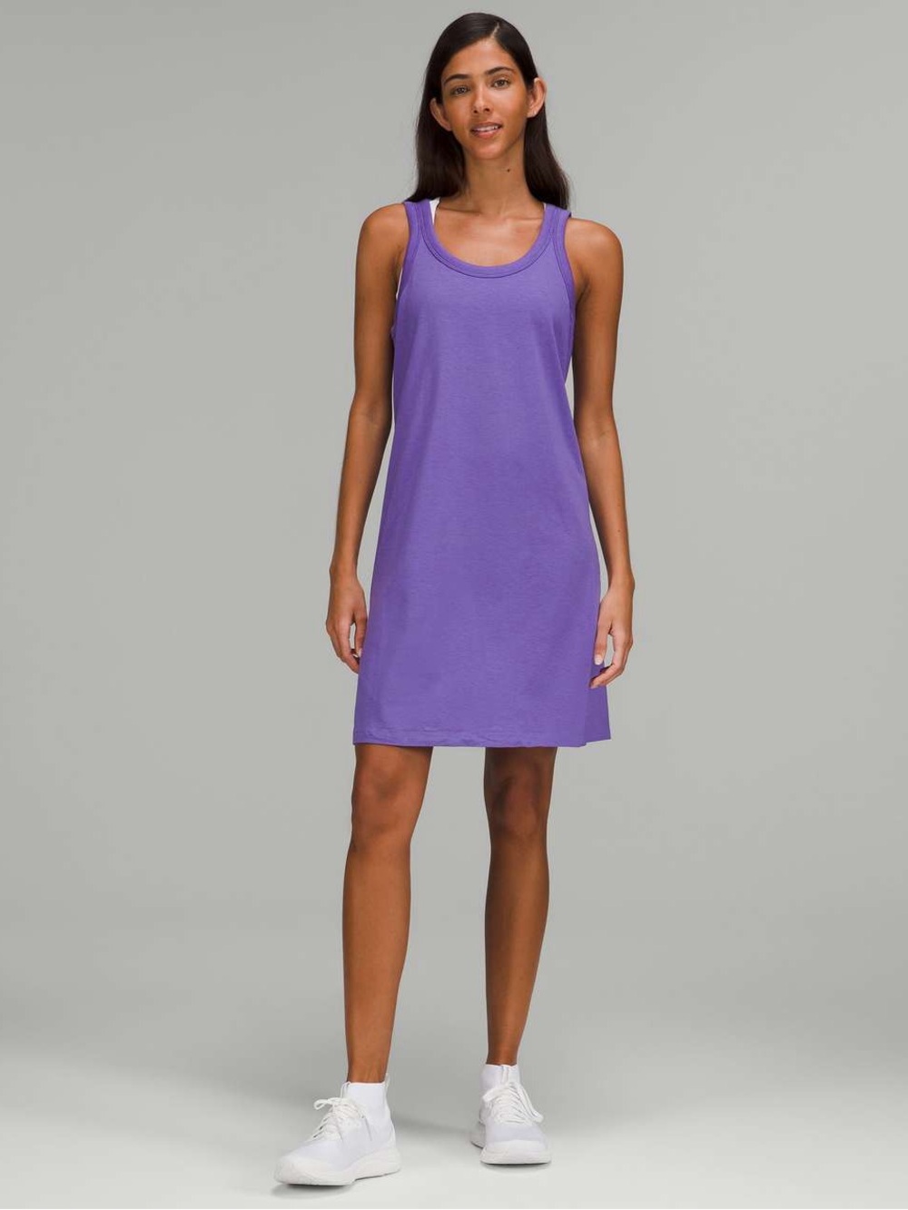 lululemon Classic Fit Cotton Blend Scoop Neck Dress CHAI Charged Indigo size 12